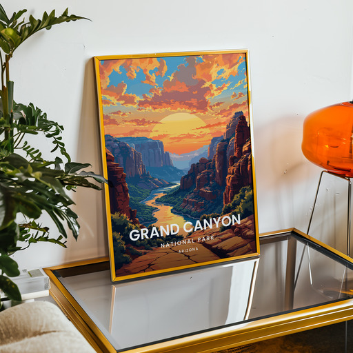 Grand Canyon National Park Travel Print - Vintage Travel Art Poster 9