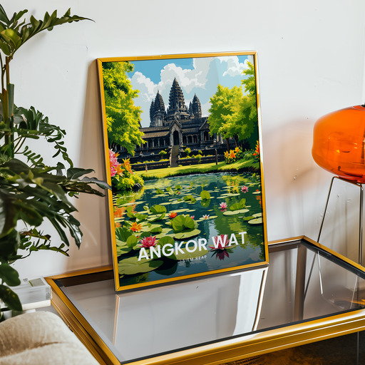Angkor Wat Travel Print - Vintage Travel Art Poster 9