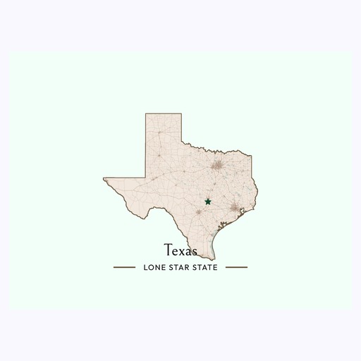 Texas State Poster - Boundary Map 6
