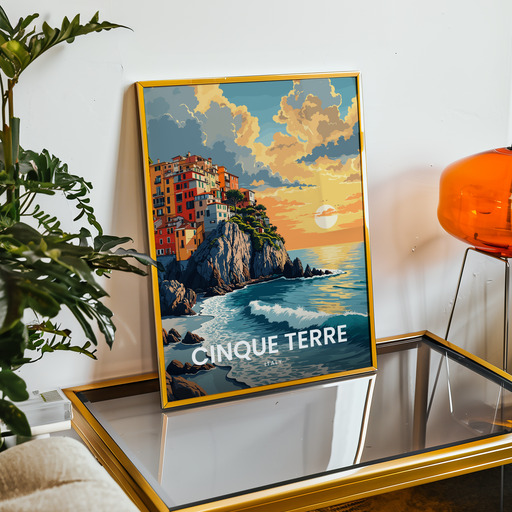 Cinque Terre Travel Print - Vintage Travel Art Poster 9