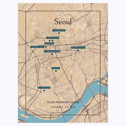 Seoul Airbnb Tourist Poster in Road Trip - Street Map 6