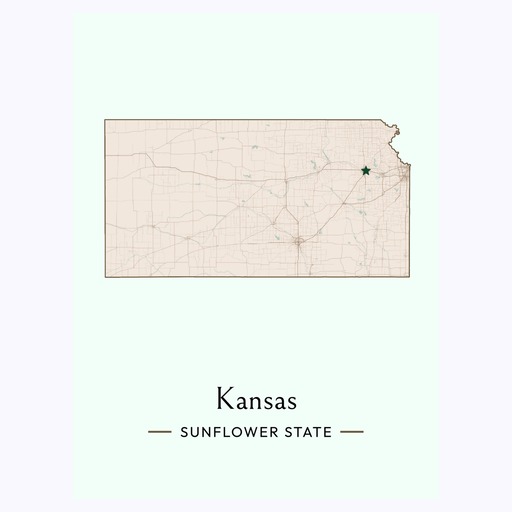 Kansas State Poster - Boundary Map 6