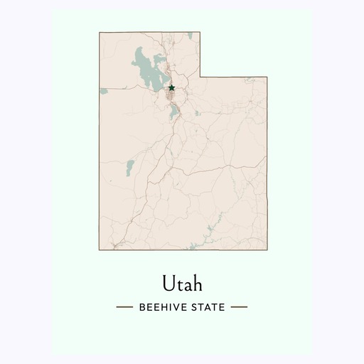 Utah State Poster - Boundary Map 6
