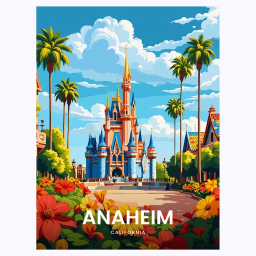 Anaheim Travel Print - Vintage Travel Art Poster 6