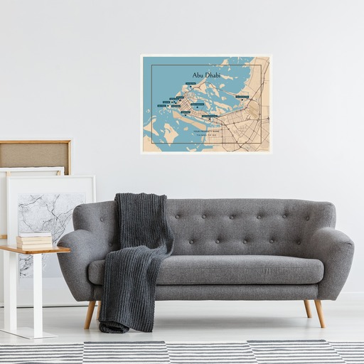 Abu Dhabi Airbnb Tourist Poster in Road Trip - Street Map 10