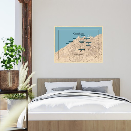 Casablanca Airbnb Tourist Poster in Road Trip - Street Map 9