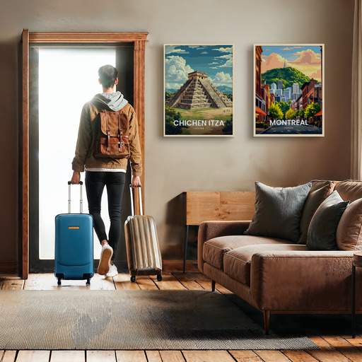 Chichen Itza Travel Print - Vintage Travel Art Poster - Custom