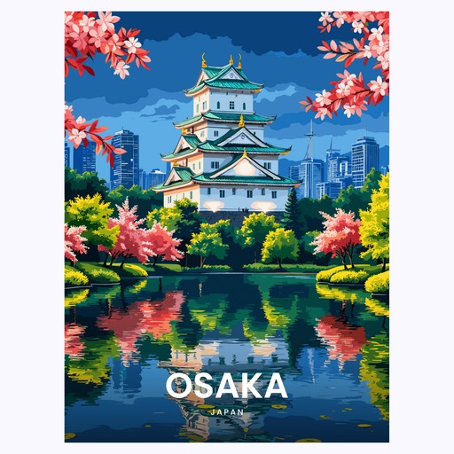 Osaka Travel Print - Vintage Travel Art Poster 6