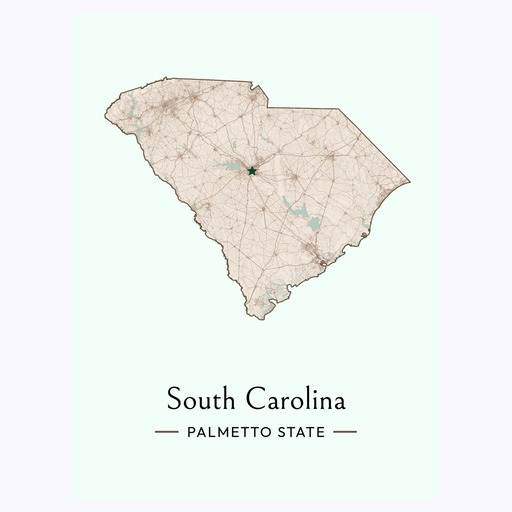 South Carolina State Poster - Boundary Map 6
