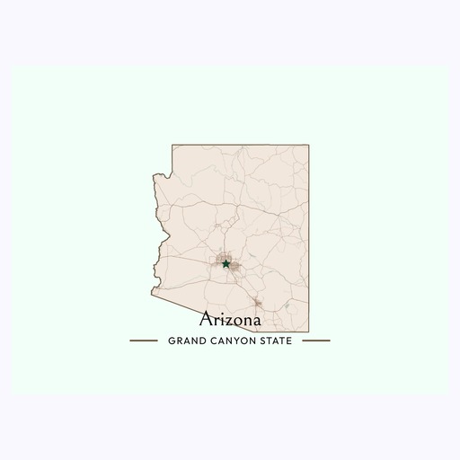 Arizona State Poster - Boundary Map 6