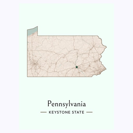 Pennsylvania State Poster - Boundary Map 6