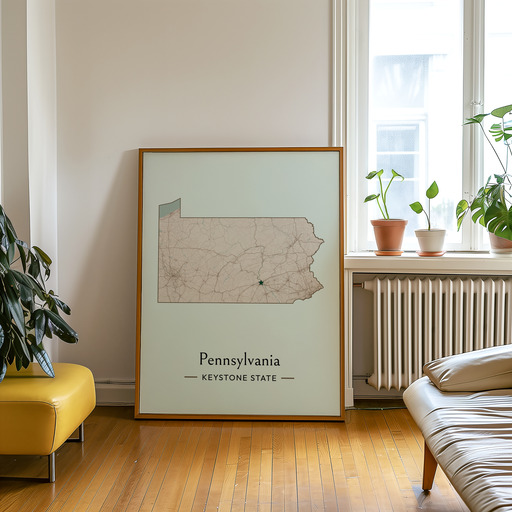 Pennsylvania State Poster - Boundary Map 9