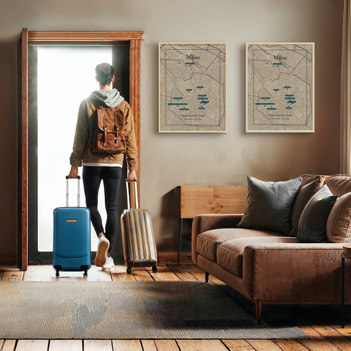 Milan Airbnb Tourist Poster in Road Trip - Street Map 11
