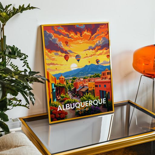Albuquerque Travel Print - Vintage Travel Art Poster 9