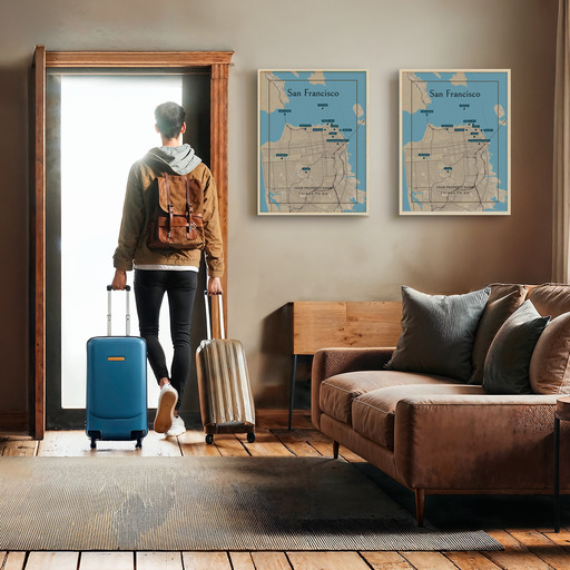 San Francisco Airbnb Tourist Poster in Road Trip - Street Map 10