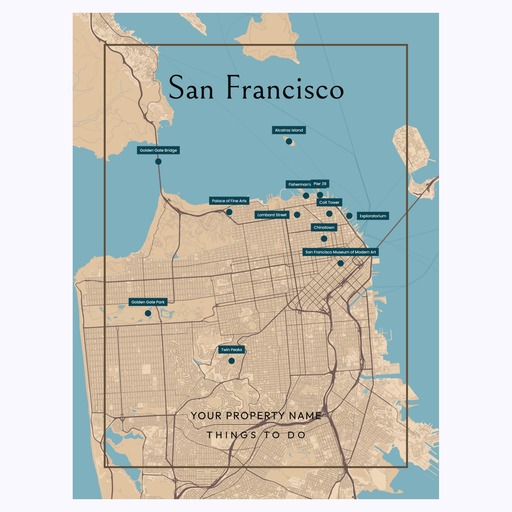 San Francisco Airbnb Tourist Poster in Road Trip - Street Map 6
