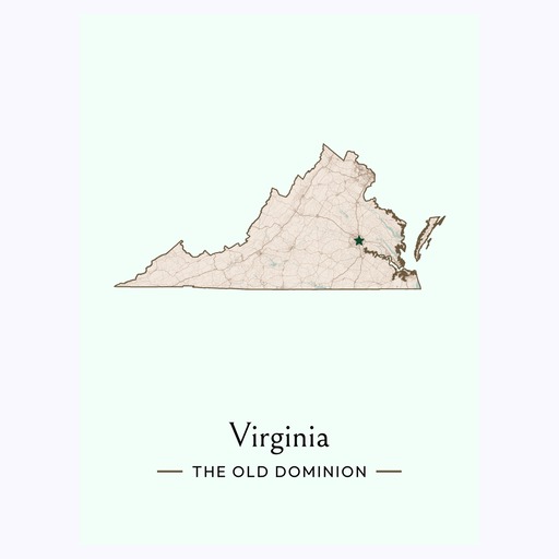 Virginia State Poster - Boundary Map 6