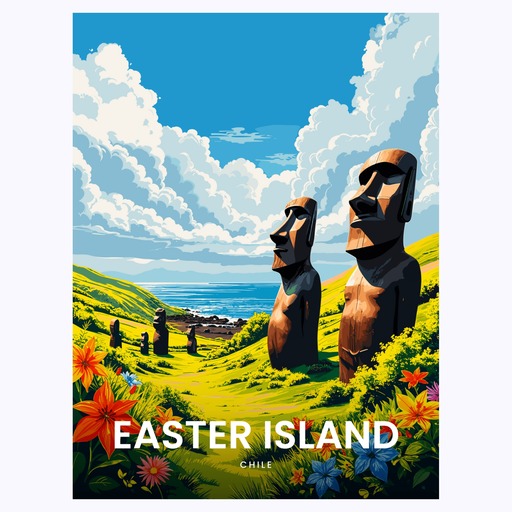 Easter Island Travel Print - Vintage Travel Art Poster 6