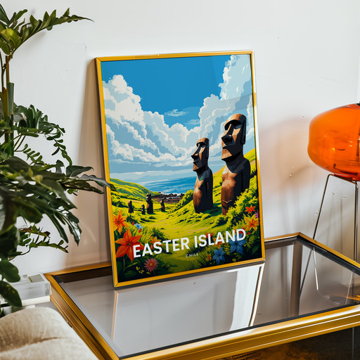 Easter Island Travel Print - Vintage Travel Art Poster 9