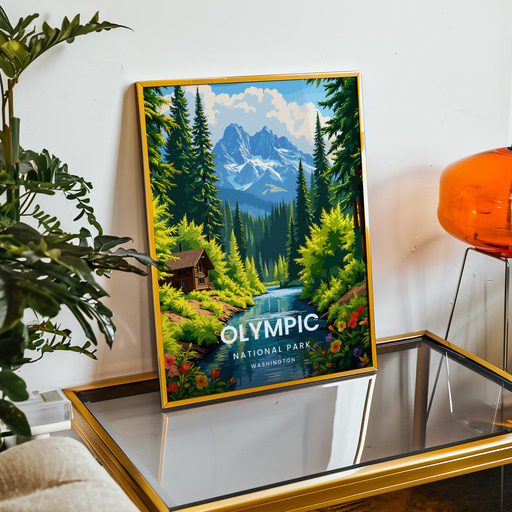 Olympic National Park Travel Print - Vintage Travel Art Poster 9