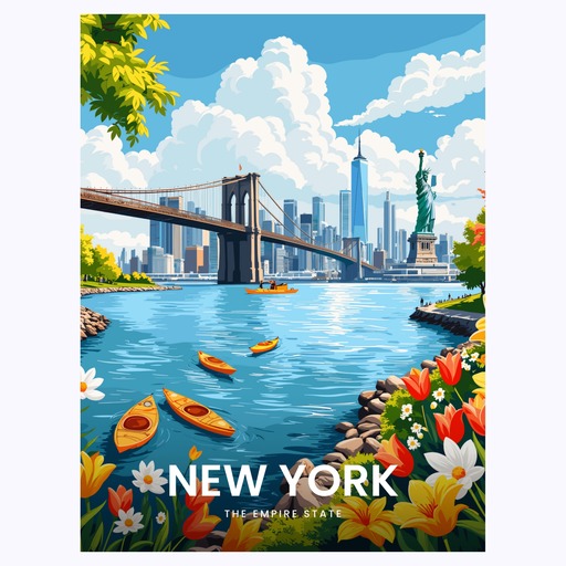 New York Travel Print - Vintage Travel Art Poster 6