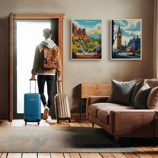 New Mexico Travel Print - Vintage Travel Art Poster - Custom