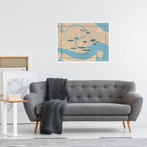 Venice Airbnb Tourist Poster in Road Trip - Street Map 11