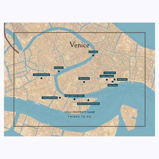 Venice Airbnb Tourist Poster in Road Trip - Street Map 6