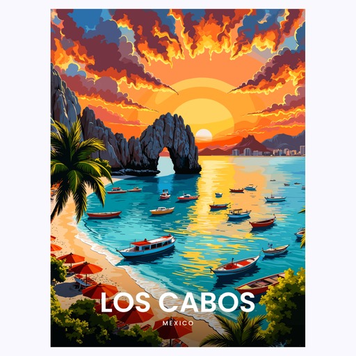 Los Cabos Travel Print - Vintage Travel Art Poster 6