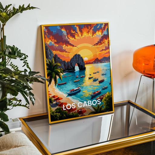 Los Cabos Travel Print - Vintage Travel Art Poster 9