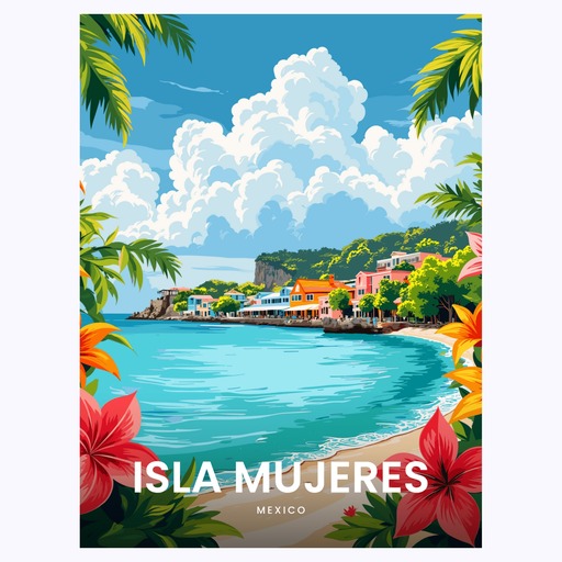 Isla Mujeres Travel Print - Vintage Travel Art Poster 6