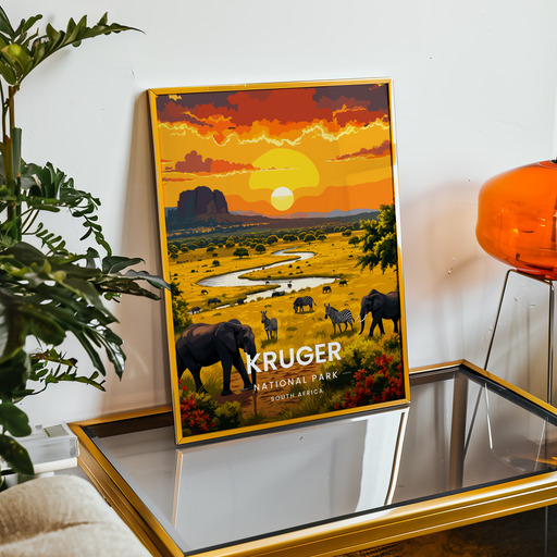 Kruger National Park Travel Print - Vintage Travel Art Poster 9