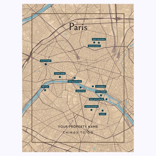 Paris Airbnb Tourist Poster in Road Trip - Street Map 6