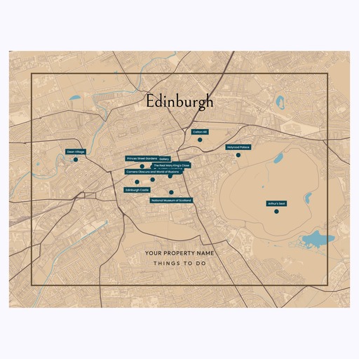 Edinburgh Airbnb Tourist Poster in Road Trip - Street Map 6