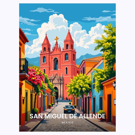 San Miguel de Allende Travel Print - Vintage Travel Art Poster 6