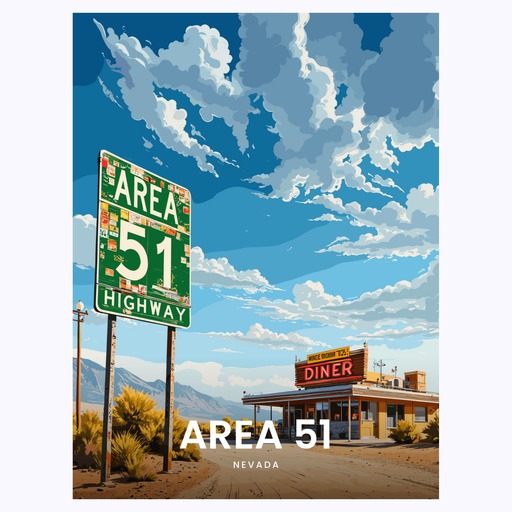 Area 51 Travel Print - Vintage Travel Art Poster 6