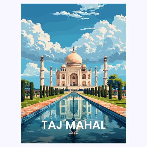 Taj Mahal Travel Print - Vintage Travel Art Poster 6