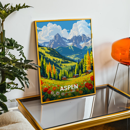 Summer in Aspen Travel Print - Vintage Travel Art Poster 9