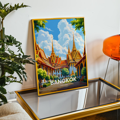 Bangkok Travel Print - Vintage Travel Art Poster 9