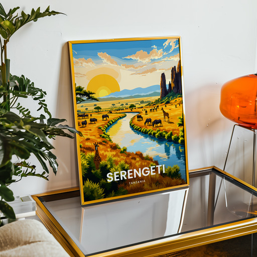 Serengeti Travel Print - Vintage Travel Art Poster 9