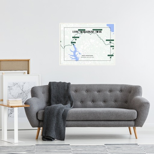 Lone Star Trail Hiking Trip Poster - Route Map 10
