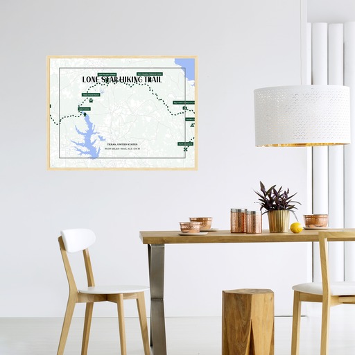 Lone Star Trail Hiking Trip Poster - Route Map 11