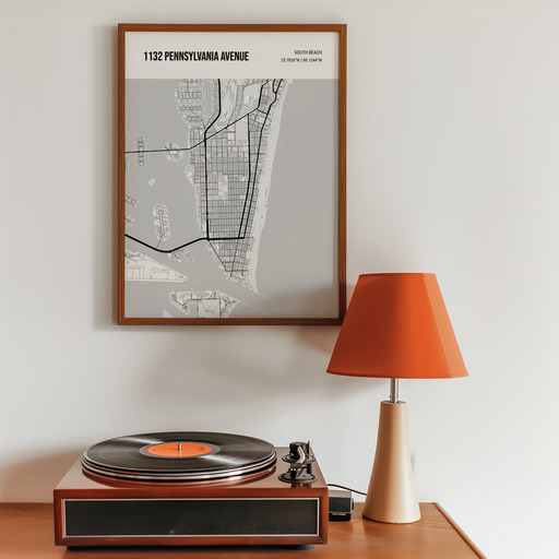 South Beach Poster - Street Map 9