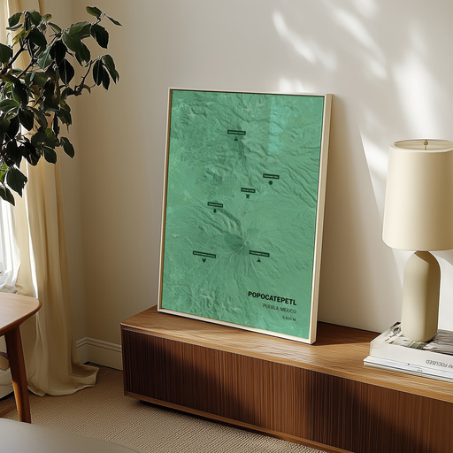 Trip To Popocatépetl Volcano Poster - Terrain Map 10