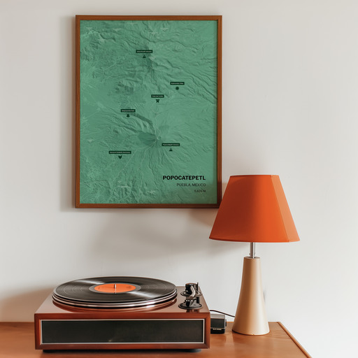 Trip To Popocatépetl Volcano Poster - Terrain Map 11