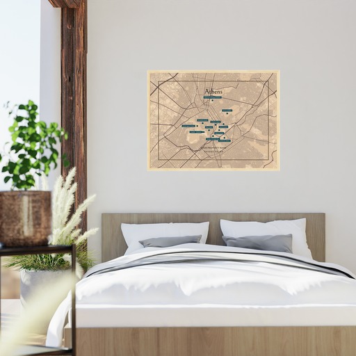 Athens Airbnb Tourist Poster in Road Trip - Street Map 10