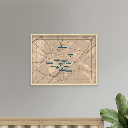 Athens Airbnb Tourist Poster in Road Trip - Street Map 8