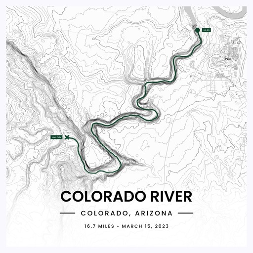 Rafting Trip to the Colorado River Poster - Route Map 6