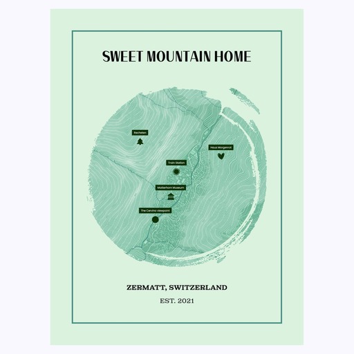 Our Mountain Home Poster - Topo Map 1 6