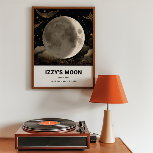Newborn Baby Poster - Watercolor Moon Phases Print 10